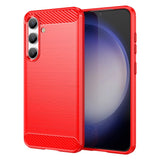 Samsung Galaxy S24 Brushed Carbon Case - Red