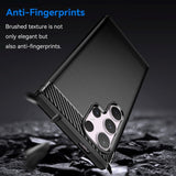 Samsung Galaxy S24 Ultra Brushed Carbon Fiber Flexible Plastic Case - Black