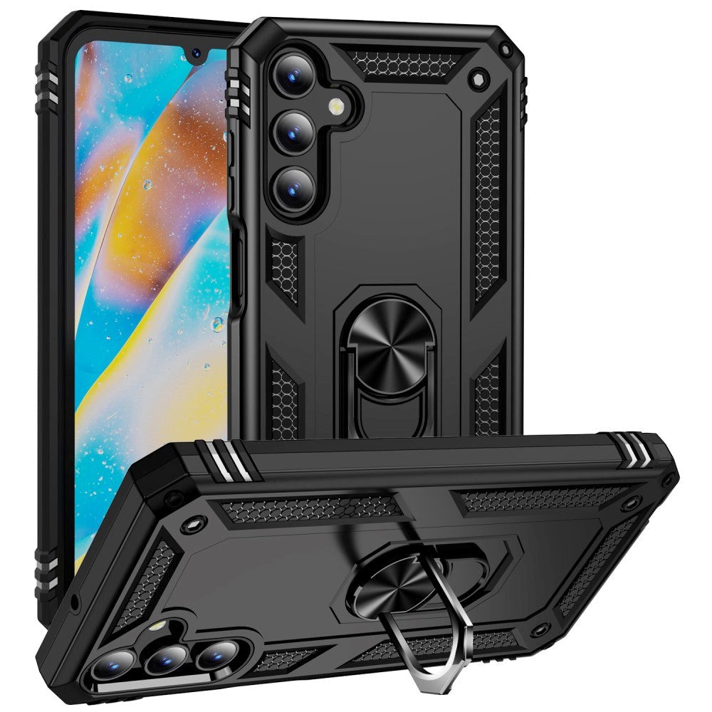 Samsung Galaxy A15 (5G) / A15 Hybrid Tough Case w. Magnetic Kickstand - Black