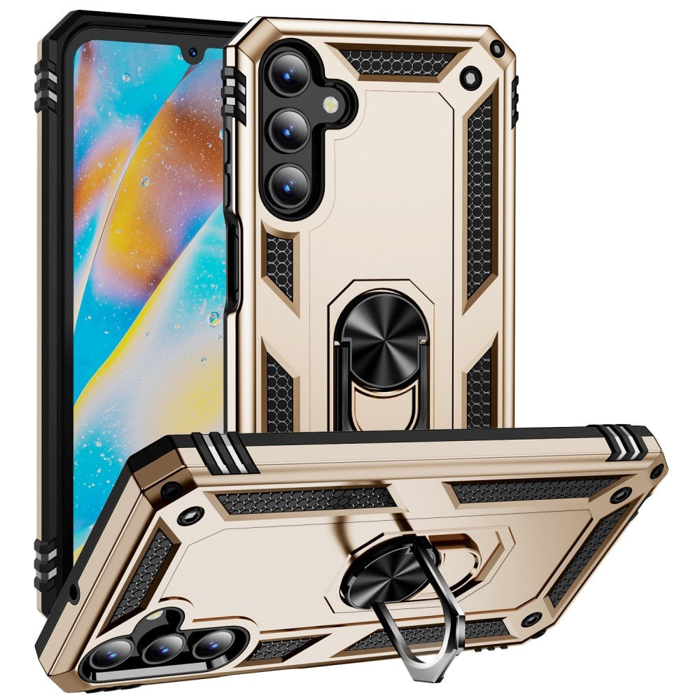 Samsung Galaxy A15 (5G) / A15 Hybrid Tough Case w. Magnetic Kickstand - Gold