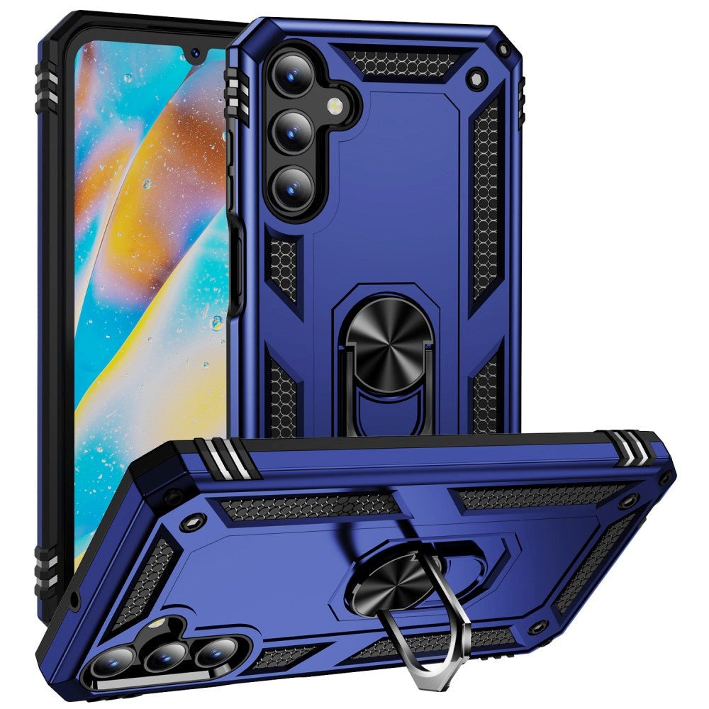 Samsung Galaxy A15 (5G) / A15 Hybrid Håndværker Bagside Cover m. Magnetisk Kickstand - Blå