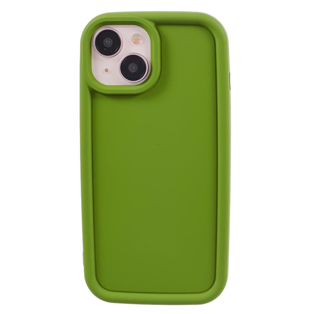 iPhone 15 Flexible Plastic Case w. Raised Edges - Green