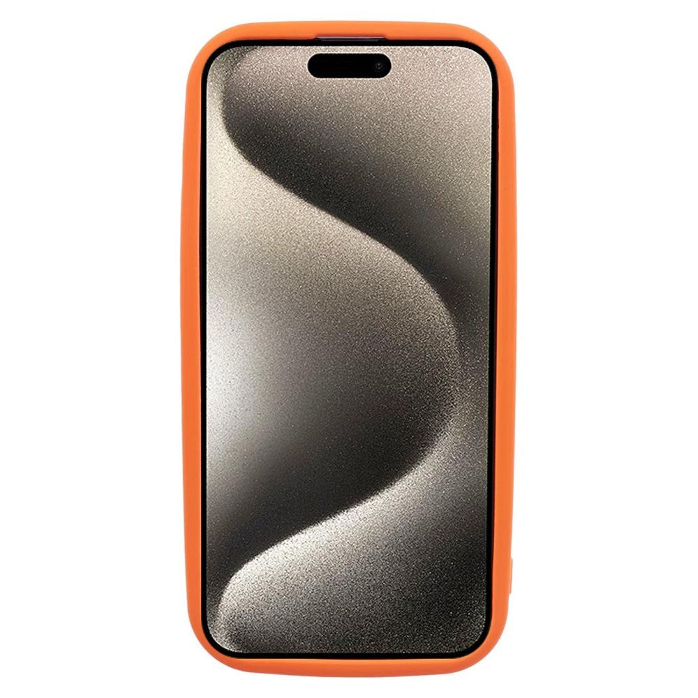 iPhone 15 Flexible Plastic Case w. Raised Edges - Orange