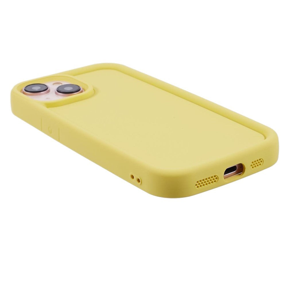 iPhone 15 Flexible Plastic Case w. Raised Edges - Yellow