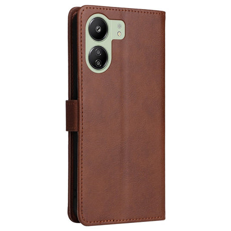 Xiaomi Poco C65 / Redmi 13C Leather Flip Case with Wallet and Strap - Brown