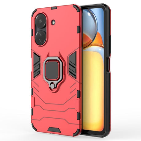 EIDERWOOD Xiaomi Poco C65 / Redmi 13C Hybrid Tough Case w. Magnetic Kickstand - Red