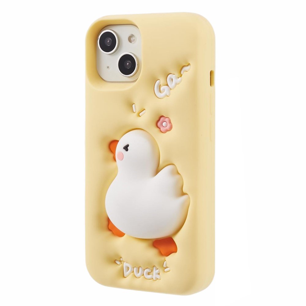 iPhone 14 Silicone 3D Case with Duck Design – Yellow