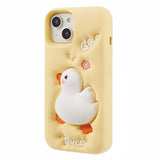 iPhone 14 Silicone 3D Case with Duck Design – Yellow