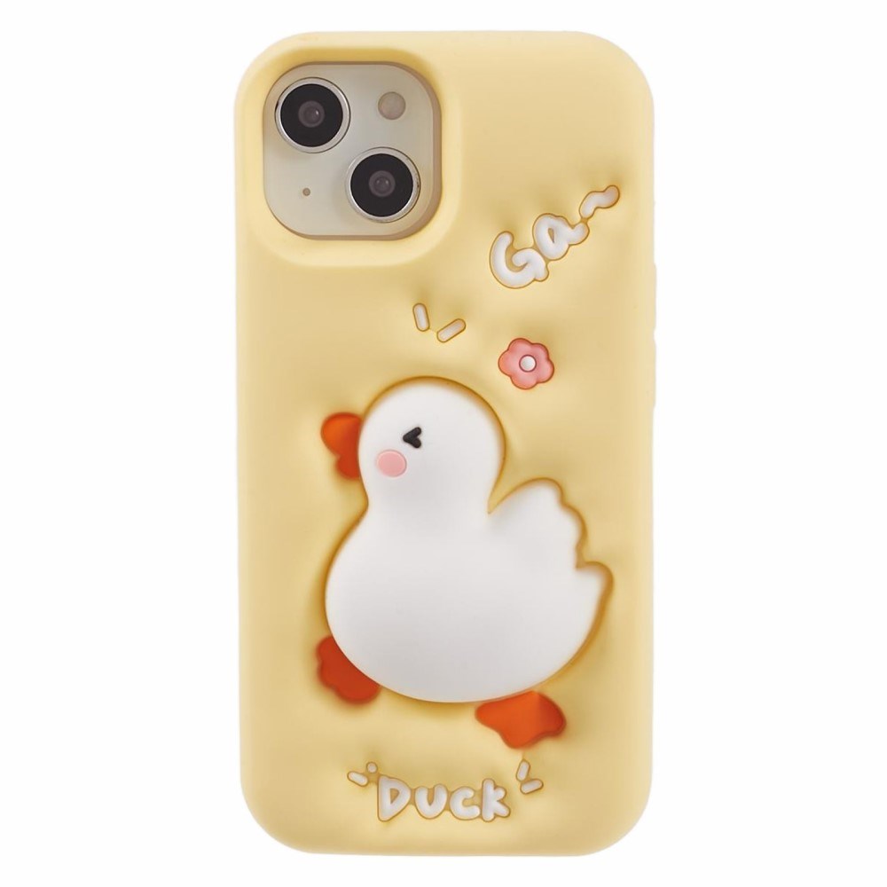 iPhone 14 Silicone 3D Case with Duck Design – Yellow