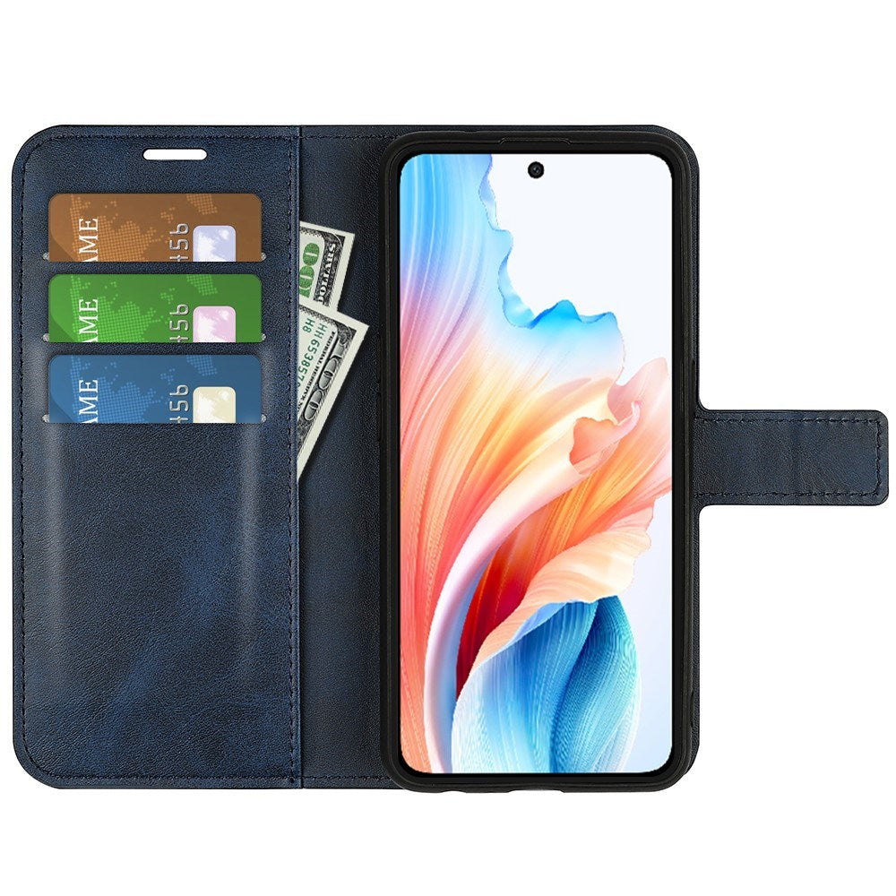 EIDERWOOD Oppo A79 (5G) / A2 (5G) Leather Flip Case w. Lommebok  & Stand Function - Blue