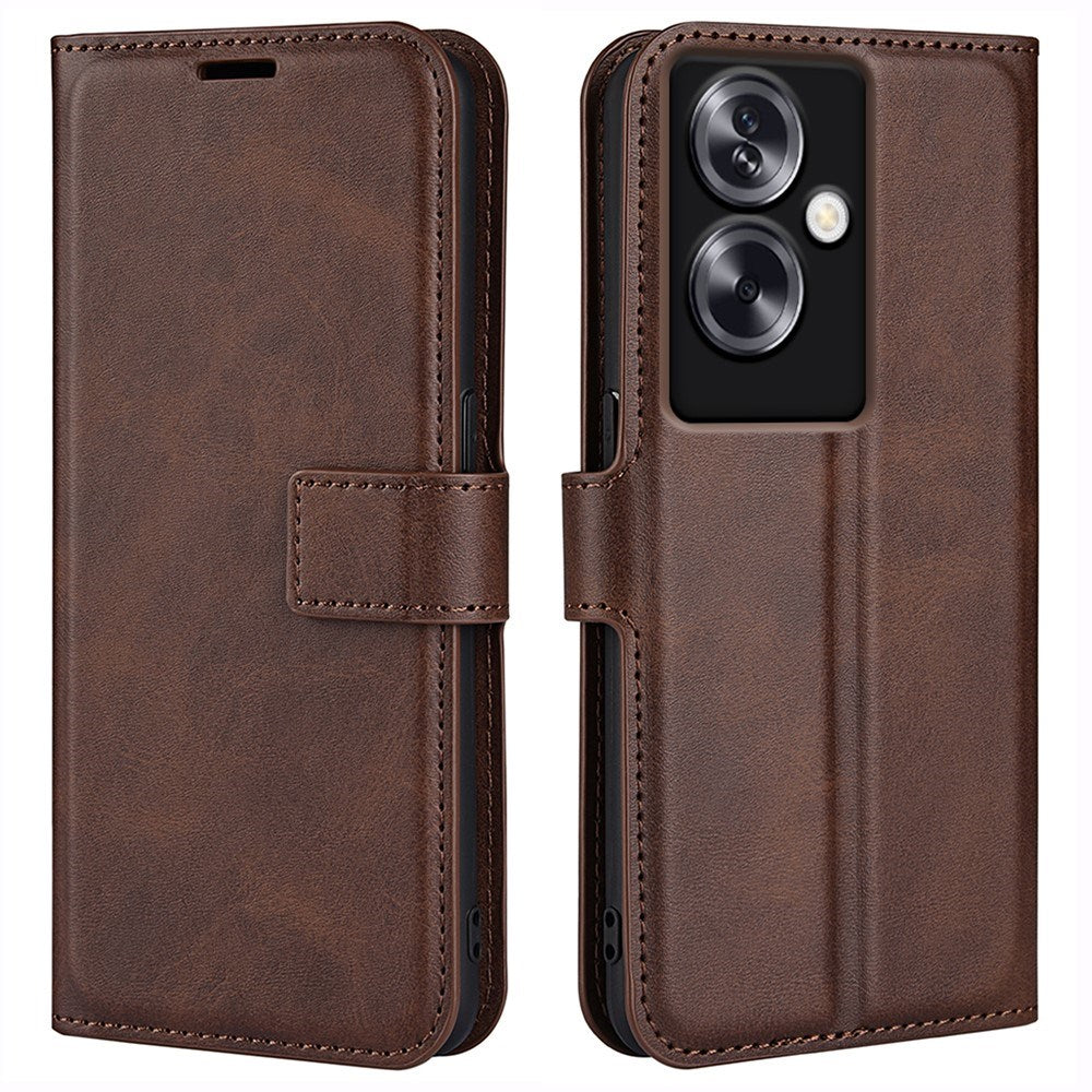 EIDERWOOD Oppo A79 (5G) / A2 (5G) Leather Flip Case w. Lommebok  & Stand Function - Mørkebrun