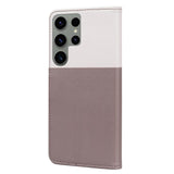 Samsung Galaxy S24 Ultra Flip Case with Strap / Standing function / Card Holder - White / Brown (Cats)