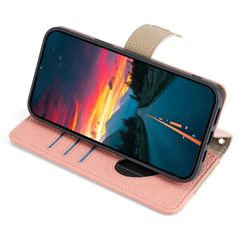 iPhone SE (2022 / 2020) / 8 / 7 Leather 2-in-1 Flip Case w. Wallet & Crossbody Bag Function - Pink