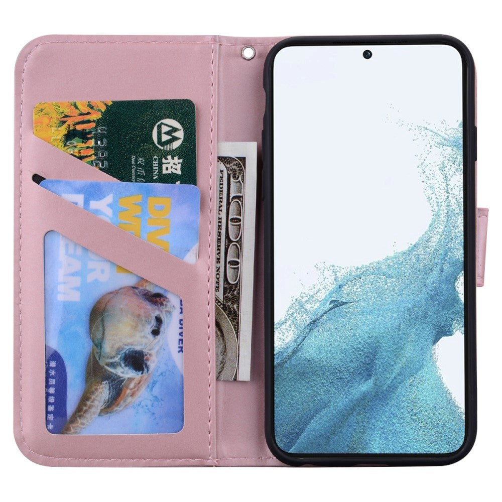 Samsung Galaxy S24+ (Plus) Flip Case with Strap / Standing function / Card Holder - Pink (Rabbit)