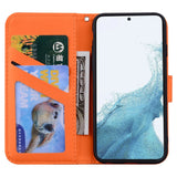 Samsung Galaxy S24+ (Plus) Flip Case with Strap / Standing function / Card Holder - Orange (Frog)