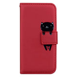 Samsung Galaxy S24+ (Plus) Flip Case with Strap / Standing function / Card Holder - Red (Cat)