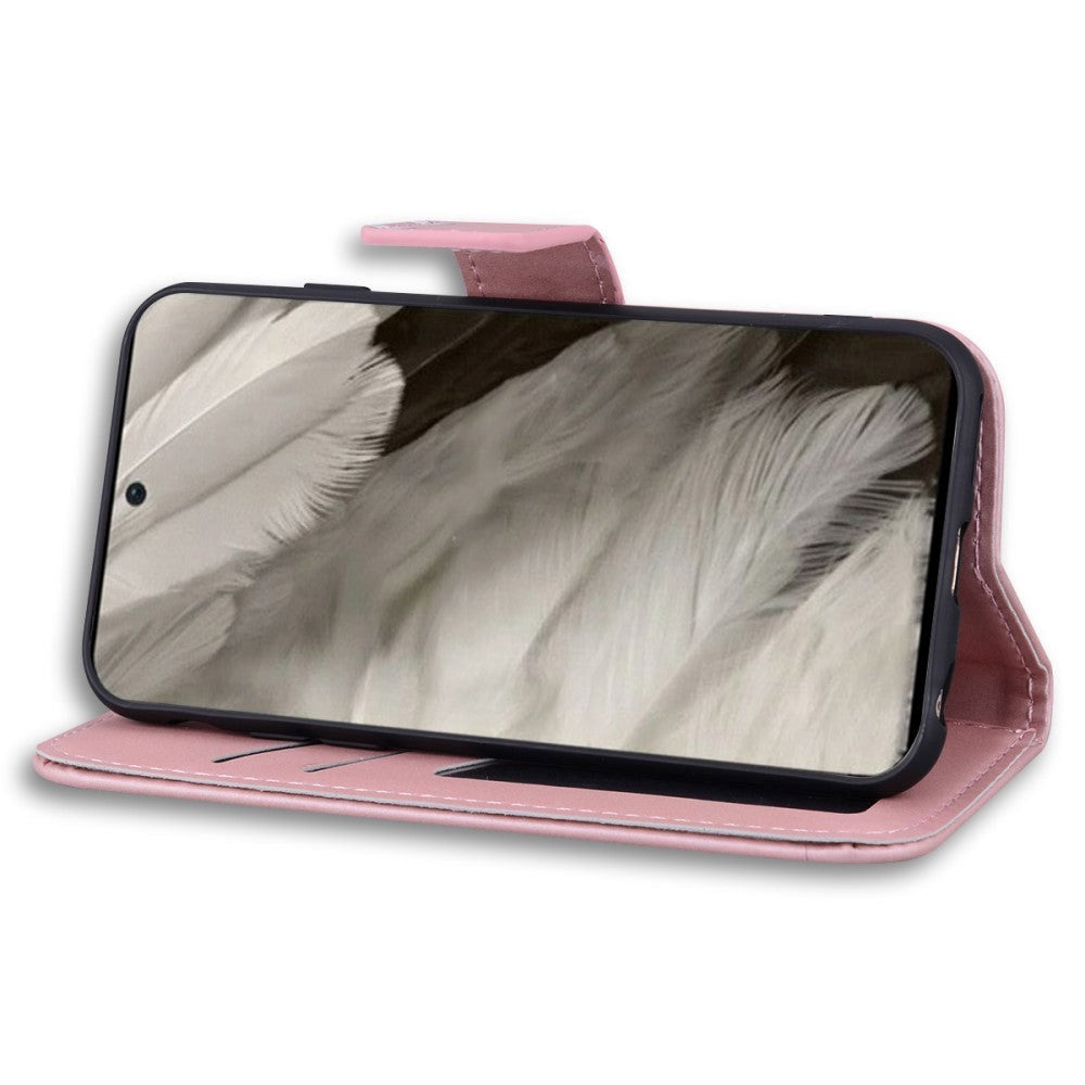 Google Pixel 8 Flip Case with Strap / Standing function / Card Holder - Pink (Rabbit)