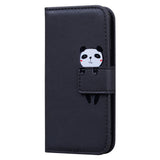 Google Pixel 8 Flip Case with Strap / Standing function / Card Holder - Black (Panda)