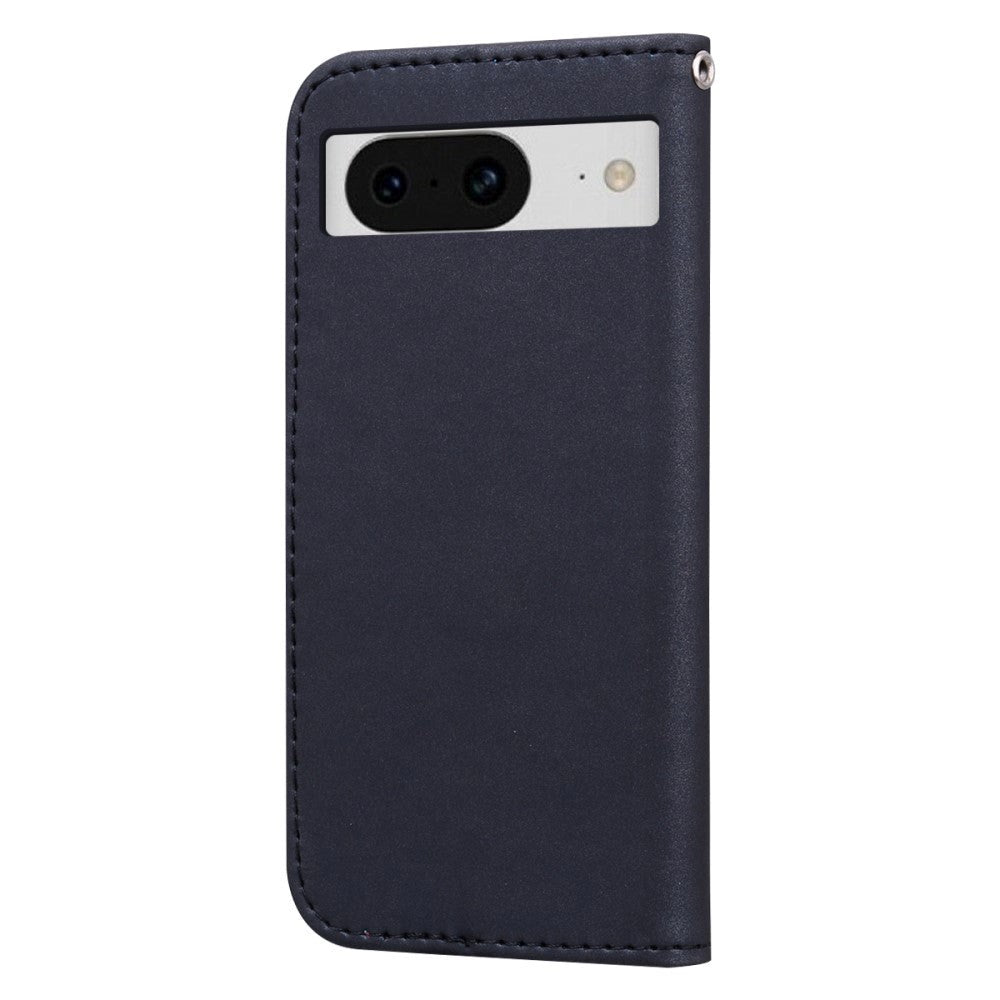 Google Pixel 8 Flip Case with Strap / Standing function / Card Holder - Black (Panda)