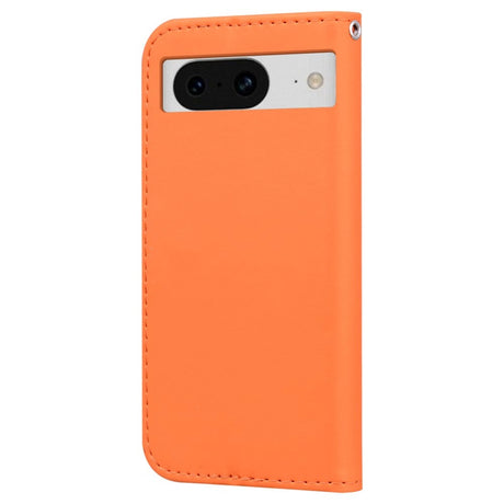 Google Pixel 8 Flip Case with Strap / Standing function / Card Holder - Orange (Frog)