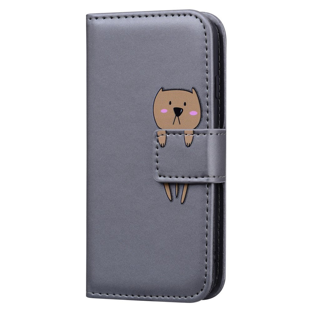 Xiaomi 13 Flip Case with Strap / Standing function / Card Holder - Gray (Dog)