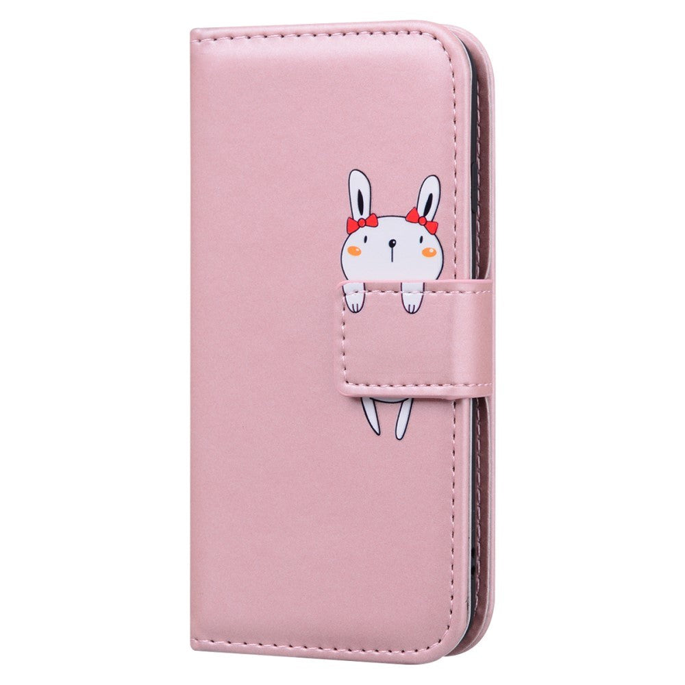 Samsung Galaxy A54 (5G) Flip Case with Strap / Standing function / Card Holder - Pink (Rabbit)