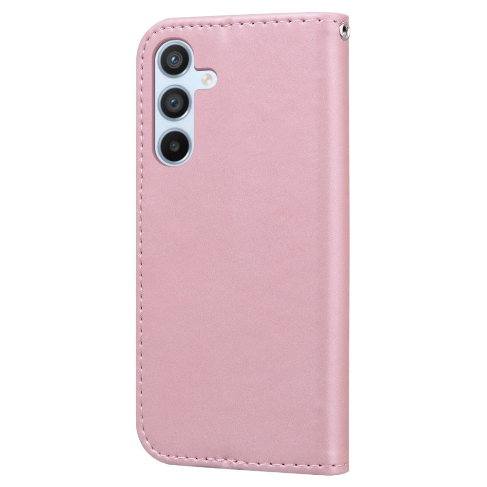 Samsung Galaxy A54 (5G) Flip Case with Strap / Standing function / Card Holder - Pink (Rabbit)