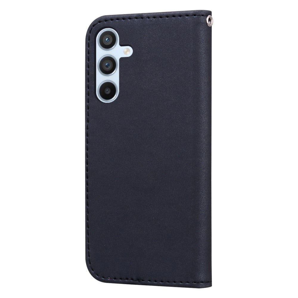 Samsung Galaxy A54 (5G) Flip Case with Strap / Standing function / Card Holder - Black (Panda)