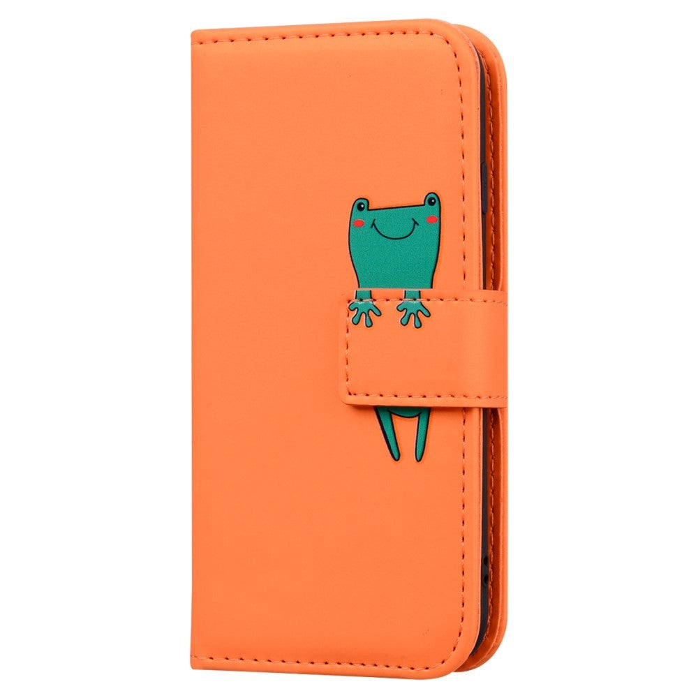 Samsung Galaxy A54 (5G) Flip Case with Strap / Standing function / Card Holder - Orange (Frog)