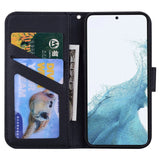 Samsung Galaxy S23 Flip Case with Strap / Standing function / Card Holder - Black (Panda)