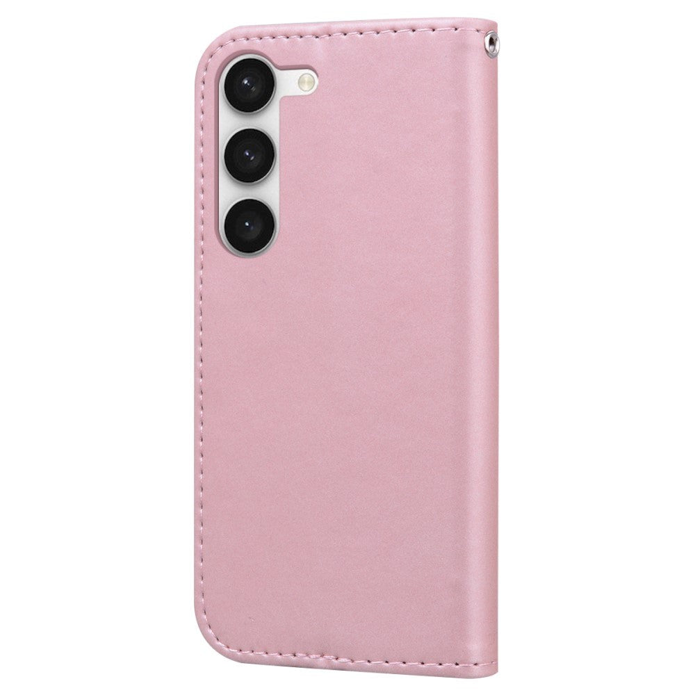 Samsung Galaxy S23 Flip Case with Strap / Standing function / Card Holder - Pink (Rabbit)