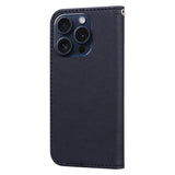 iPhone 15 Pro Flip Case with Strap / Standing function / Card Holder - Black (Panda)