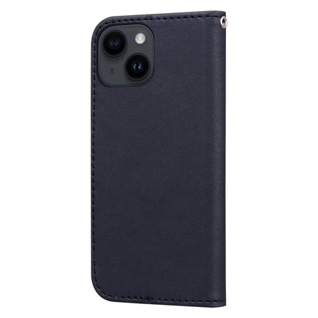 iPhone 14 Flip Case with Strap / Standing function / Card Holder - Black (Panda)