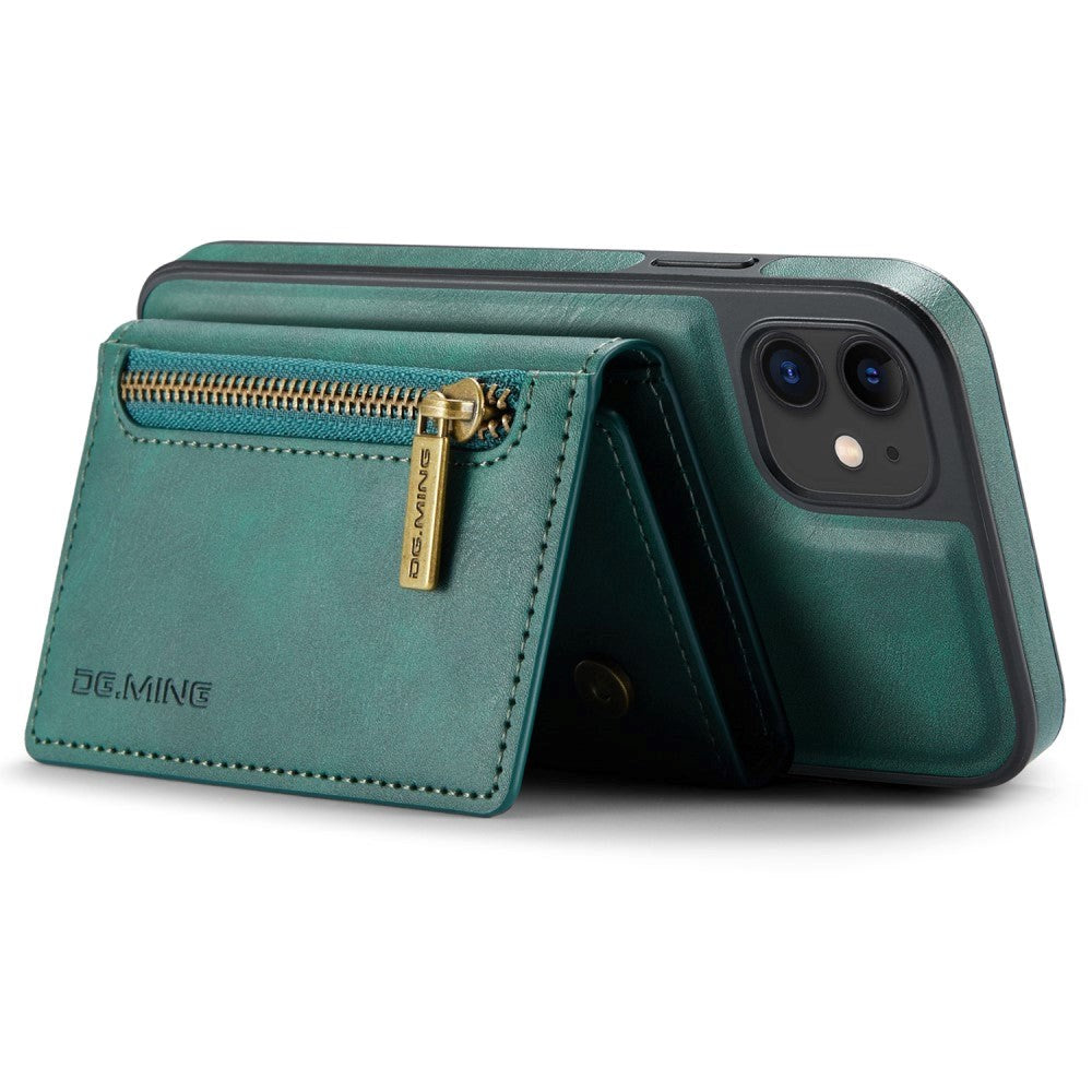 iPhone 11 Leather Covered Plastic Case w. Magnetic Detachable Wallet - Green