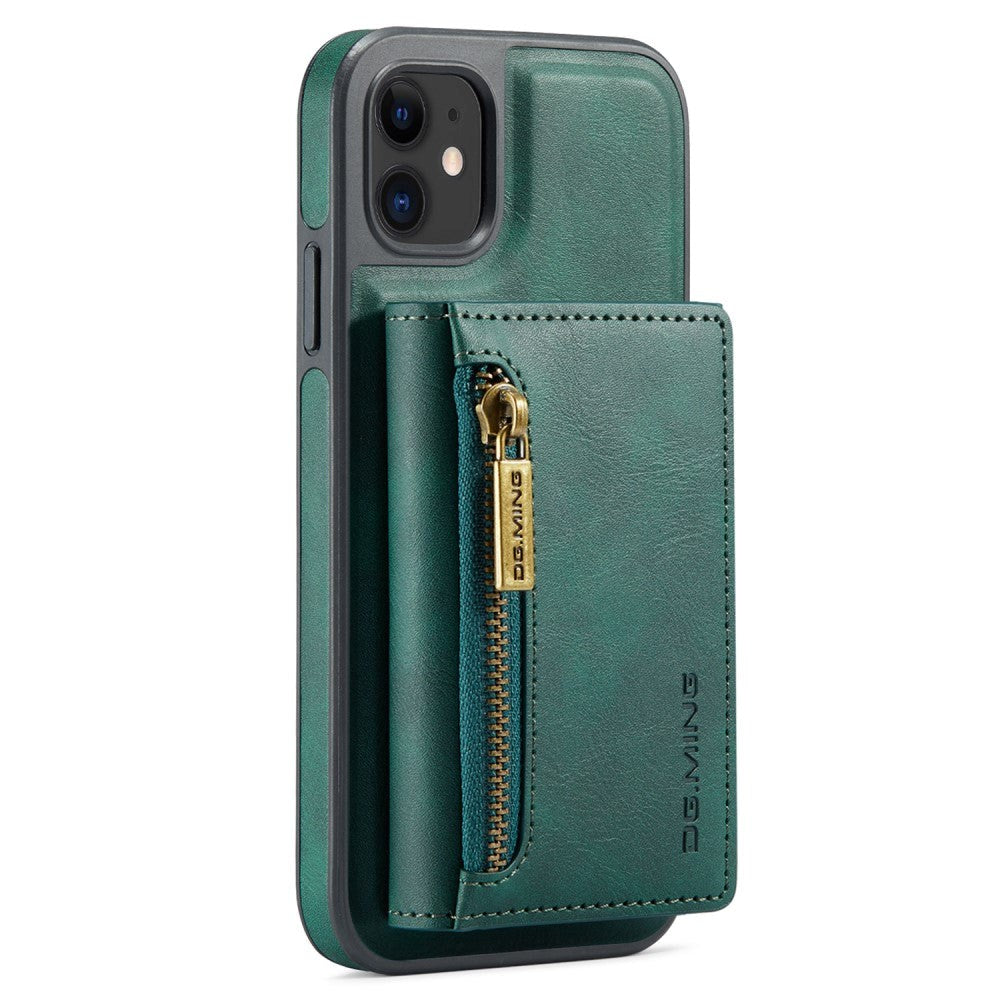 iPhone 11 Leather Covered Plastic Case w. Magnetic Detachable Wallet - Green