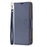 Samsung Galaxy A35 (5G) PU Litchi Leather Case w. Wallet & Strap - Blue