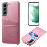 Samsung Galaxy S24 Leather Case w. Double Card Holder - Rose Gold