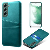 Samsung Galaxy S24 Leather Case w. Double Card Holder - Turquoise