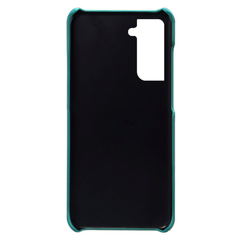 Samsung Galaxy S24 Leather Case w. Double Card Holder - Turquoise