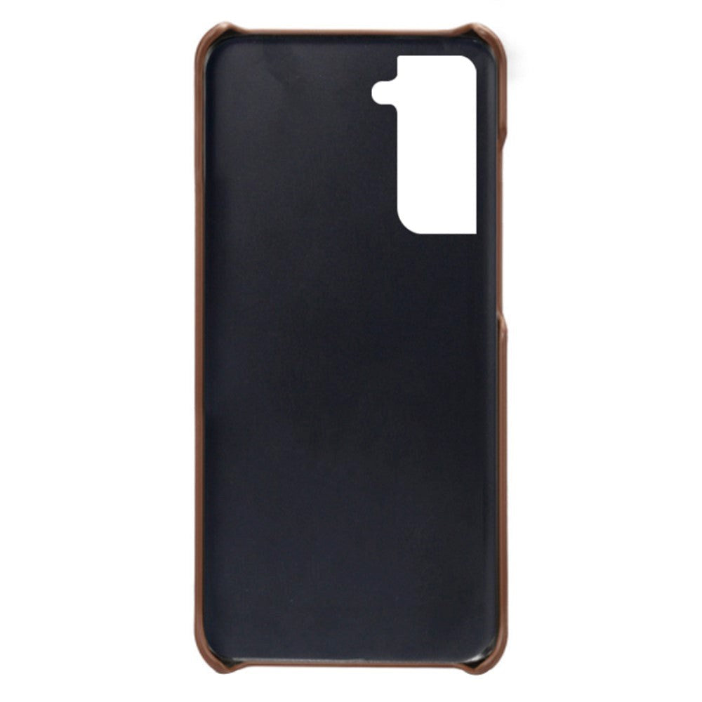 Samsung Galaxy S24 Leather Case w. Double Card Holder - Brown