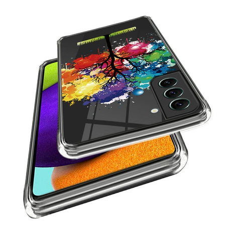 Samsung Galaxy S24 Plastic Transparent Case w. Motive - Colorful Tree