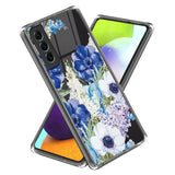 Samsung Galaxy S24+ (Plus) Flexible Plastic Case w. Motive - Blue Flowers