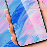 Samsung Galaxy A35 (5G) Plastic Case with Tempered Glass - Pink / Blue Marble Pattern