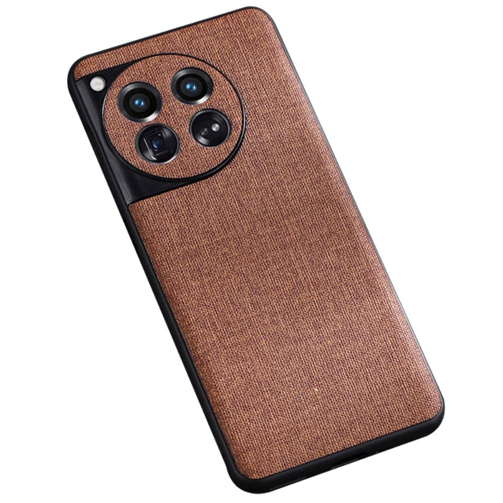 OnePlus 12 Fabric Covered Plastic Case - Brown