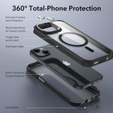 iPhone 15 ESR Armor Tough Kickstand Halolock Case - MagSafe Compatible - Transparent / Black