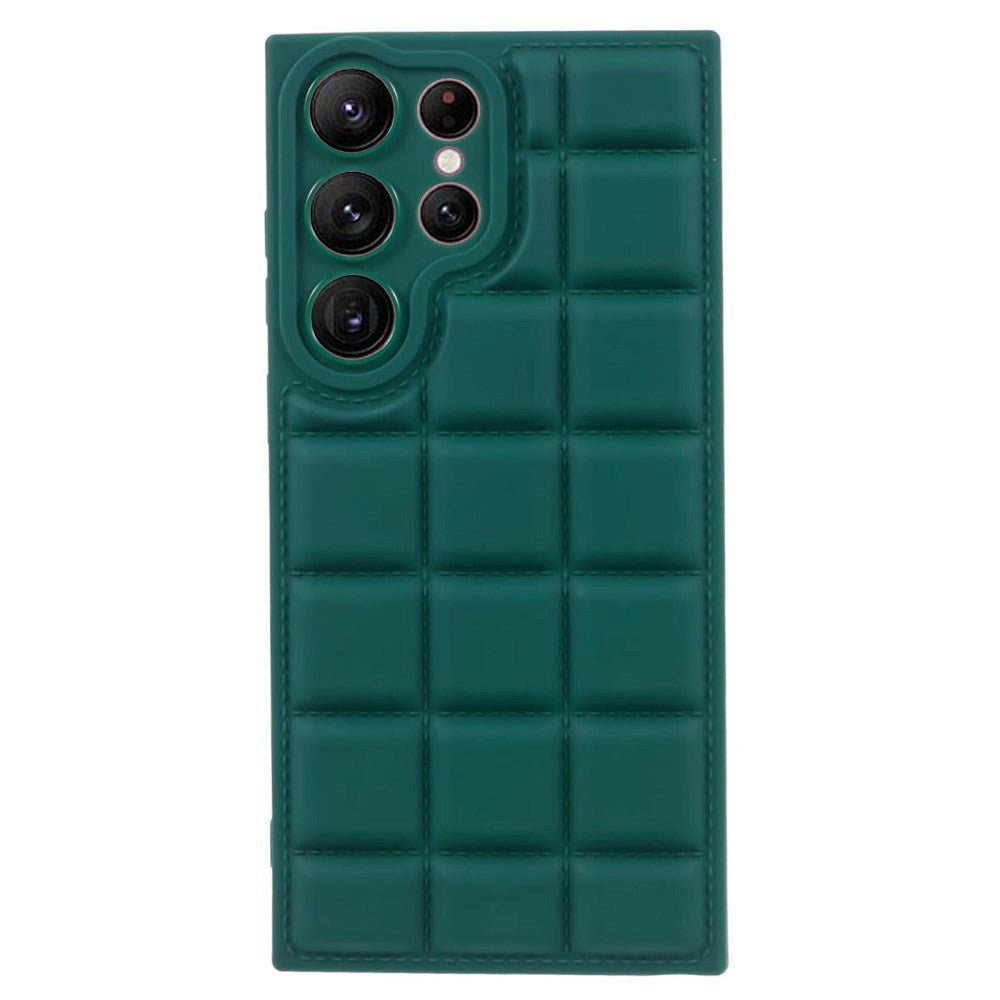 Samsung Galaxy S22 Ultra Flexible Plastic Case w. Jacket Texture - Green