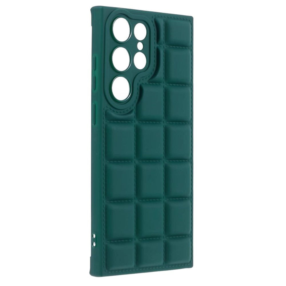 Samsung Galaxy S24 Ultra Flexible Plastic Case w. Jacket Texture - Green