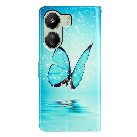 EIDERWOOD Xiaomi Poco C65 / Redmi 13C (4G) Leather Flip Case with Wallet and Strap - Butterfly