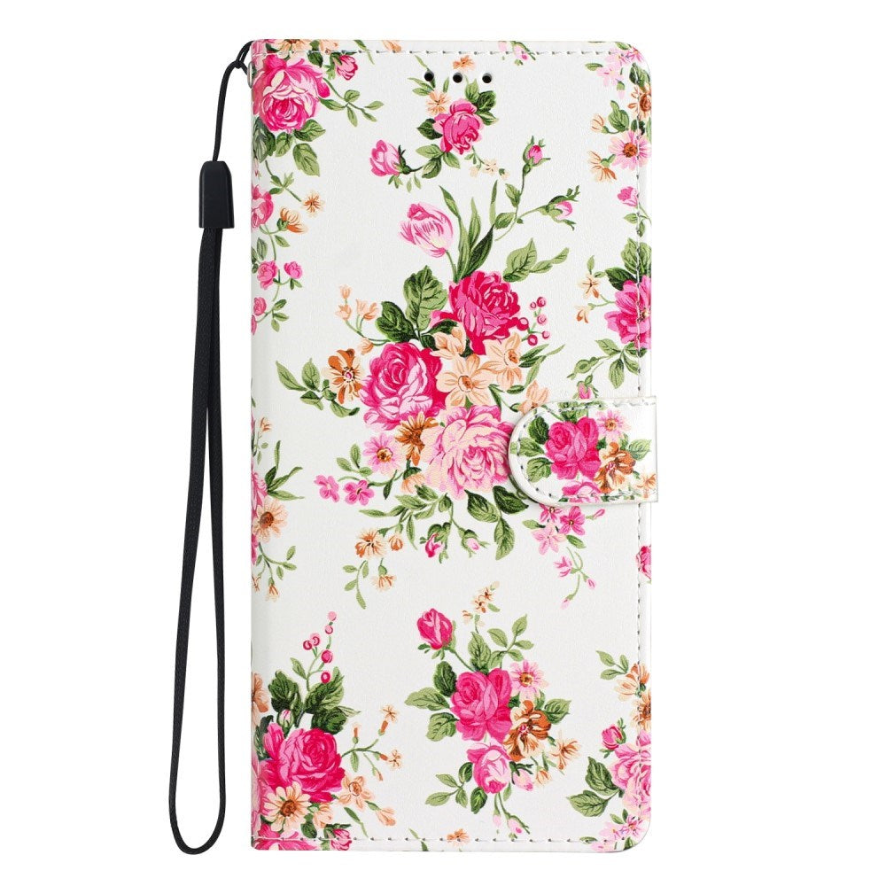 EIDERWOOD Xiaomi Poco C65 / Redmi 13C (4G) Leather Flip Case with Wallet and Strap - Flowers