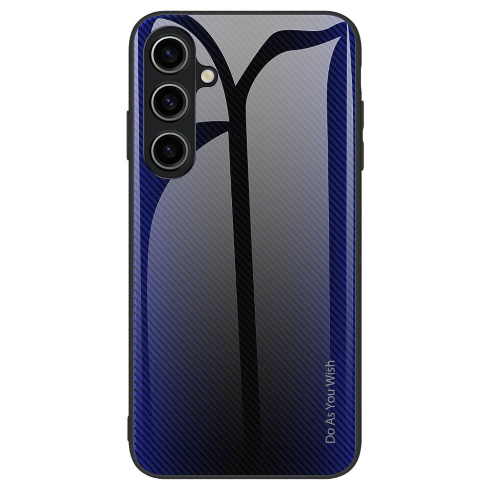 Samsung Galaxy A55 (5G) Case w. Glass Back - Blue / Black